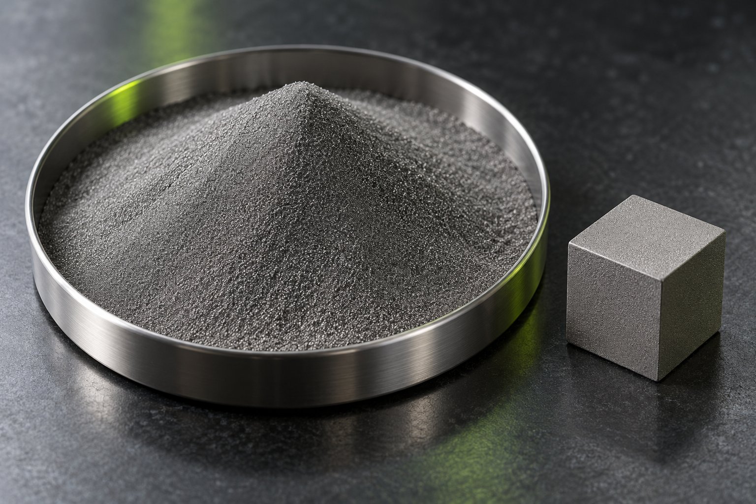 AI-generated stainless steel material illustration